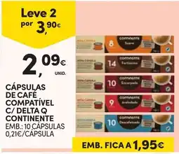 Continente Cápsulas de café compatível c/ delta q continente promoção