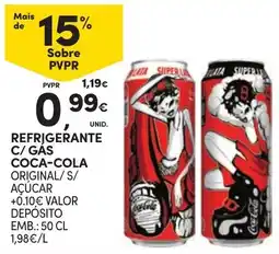 Continente Refrigerante c/ gas coca-cola original/s/ açucar promoção