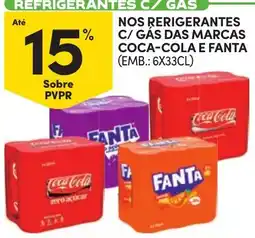 Continente Nossos refrigerantes c/ gás das marcas coca-cola e fanta promoção