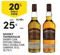 Continente Whisky tamnavulin sherry cask edition single malt, double cask promoção