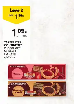 Continente Tarteletes continente chocolate/morango promoção