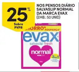 Continente Nos pensos diário salvaslip normal da marca evax promoção
