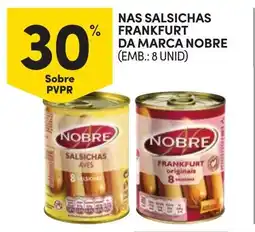 Continente Nas salsichas frankfurt da marca nobre promoção