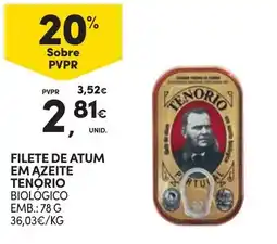 Continente filete de atum em azeite tenorio biologico promoção