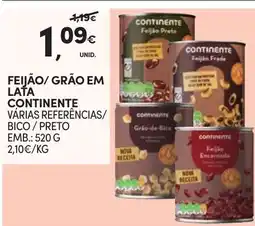 Continente Feijão/ grão em lata continente promoção