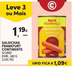 Continente Salsichas frankfurt continente promoção