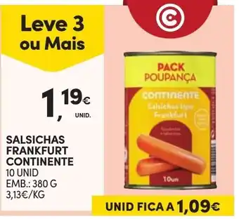 Continente Salsichas frankfurt continente promoção