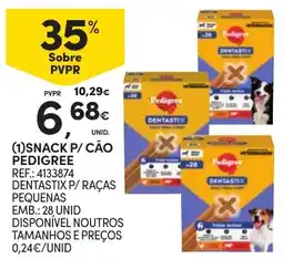 Continente Snack p/ cão pedigree dentastix p/ raças pequenas promoção