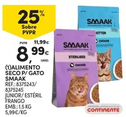 Continente alimento seco p/ gato smaak promoção