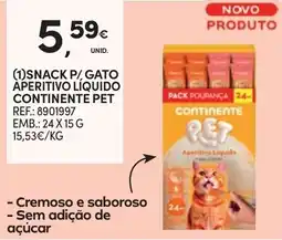 Continente Snack p/ gato apetitivo líquido continente pet promoção