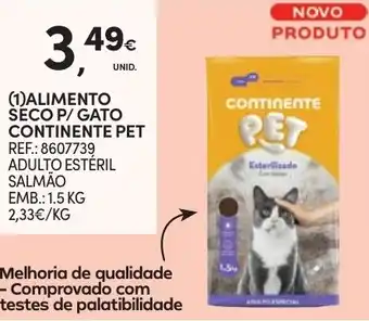 Continente alimento seco p/ gato continente pet promoção