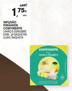 Continente Infusão pirâmide continente limão e gengibre promoção