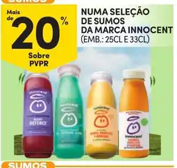 Continente Sumos da marca innocent promoção