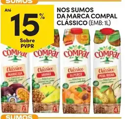 Continente Sumos da marca compal clássico promoção