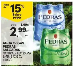 Continente Água c/ gás pedras salgadas natural/levíssima promoção