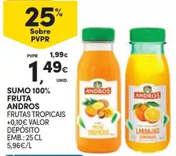 Continente Sumo 100% fruta andros promoção