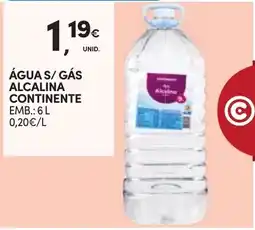 Continente Água s/ gás alcalina continente promoção