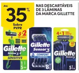 Continente Nas descartáveis de 3 lâminas da marca gillette promoção