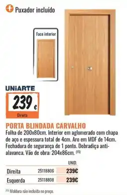 Obramat Porta blindada carvalho promoção