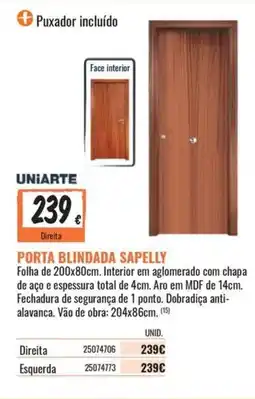 Obramat Porta blindada sapelly promoção