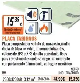 Obramat Placa tabihaus promoção