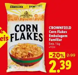 Lidl CROWNFIELD Corn Flakes Embalagem Familiar promoção