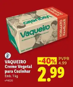 Lidl Vaqueiro Creme Vegetal para Cozinhar promoção