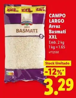 Lidl Campo Largo Arroz Basmati XXL promoção