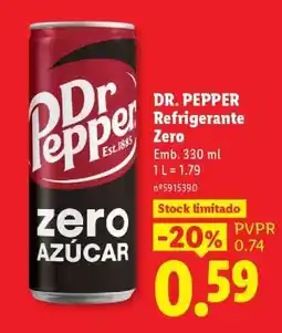 Lidl DR. PEPPER Refrigerante Zero promoção