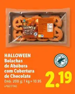 Lidl HALLOWEEN Bolachas de Abóbora com Cobertura de Chocolate promoção
