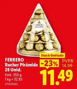 Lidl FERRERO Rocher Pirámide 28 Unid promoção