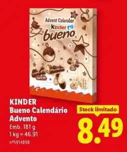 Lidl KINDER Bueno Calendário Advento promoção