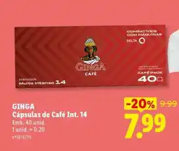Lidl GINGA Cápsulas de Café Int. 14 promoção