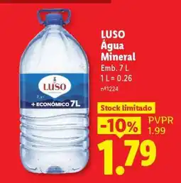 Lidl Luso Água Mineral promoção