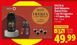 Lidl DELTA Q Quit Máquina Quick Preta + até 50 Cápsulas + 4 Copos Qlea promoção