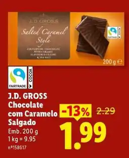 Lidl J.D. GROSS Chocolate com Caramelo Salgado promoção