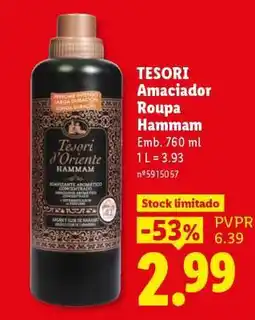 Lidl TESORI Amaciador Roupa Hammam promoção