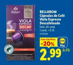 Lidl BELLAROM Cápsulas de Café Viola Espresso Descafeinado promoção