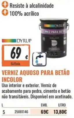 Obramat Verniz aquoso para betão incolor promoção