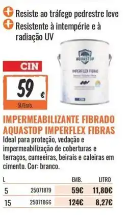 Obramat Impermeabilizante fibrado aquastop imperflex fibras promoção