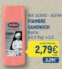 Makro Fiambre sandwich probar promoção