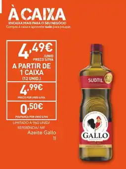 Recheio Azeite Gallo promoção