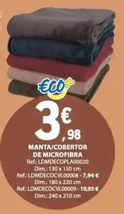 E.Leclerc Manta/cobertor de microfibra promoção