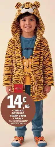 E.Leclerc Tisfaia conjunto de veludo pijama e robe criança promoção