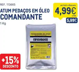 Makro atum pedaços em óleo comandante promoção