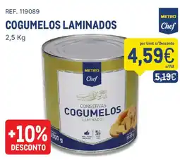 Makro Cogumelos laminados metro chef promoção