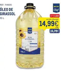 Makro Metro chef óleo de girassol promoção