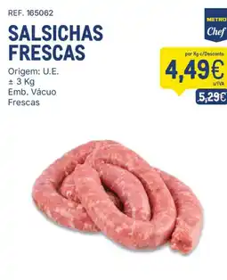 Makro Salsichas frescas metro chef promoção