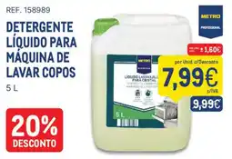 Makro detergente líquido para máquina de lavar copos metro profissional promoção