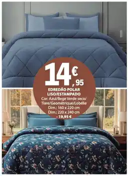 E.Leclerc Edredão polar liso/estampado promoção